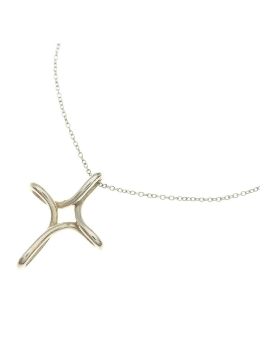 Tiffany & Co Infinity Cross Necklace Pendant Chain Silver